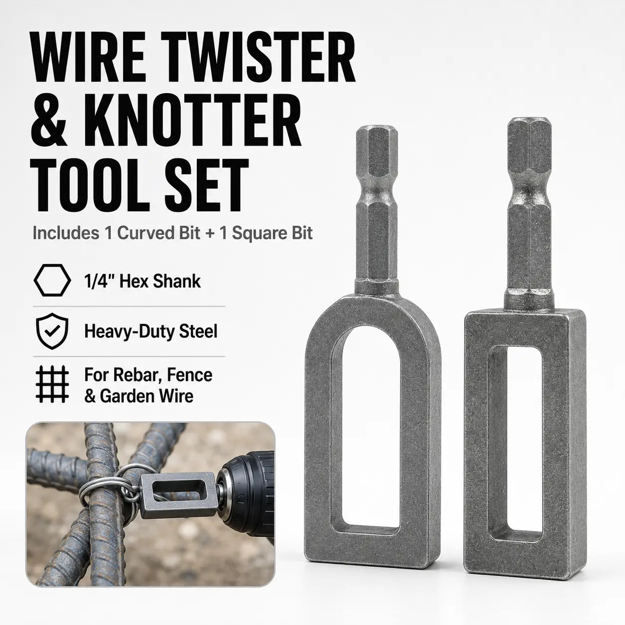 Drill-Powered Wire Twister – Faster Ties for Fences, Rebar & Garden Supports