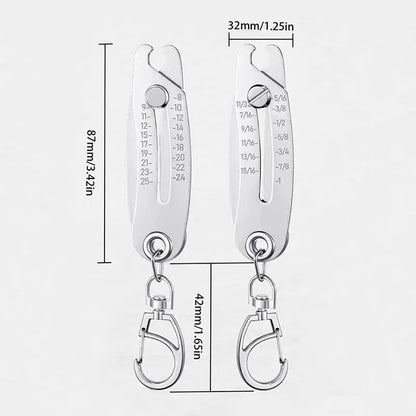 🔩 Precision Thread Dimension Gauge Keychain for Bolt & Nut Sizing