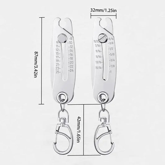49% OFF🔥 Precision Thread Dimension Gauge Keychain for Bolt & Nut Sizing
