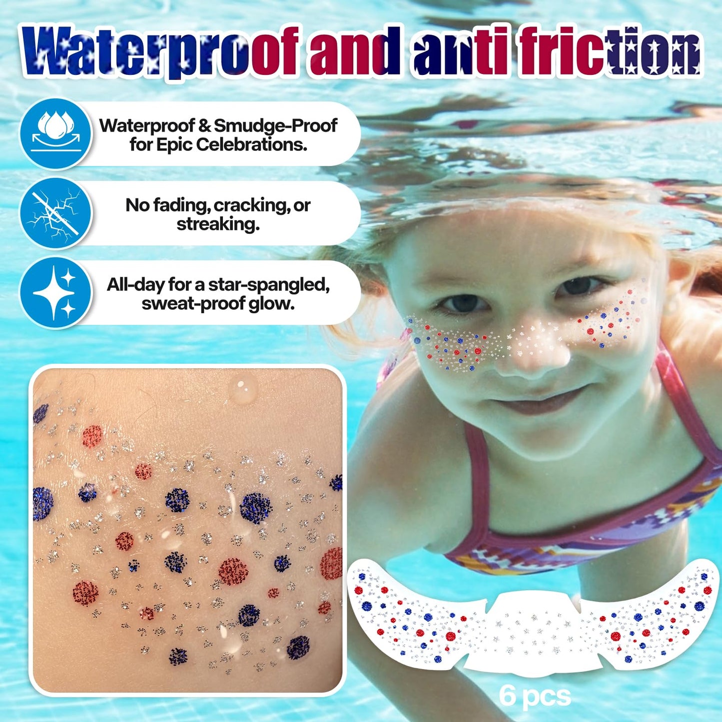 America 250 Ready 🇺🇸 | Glitter Freckles for Parties, Parades & Fireworks