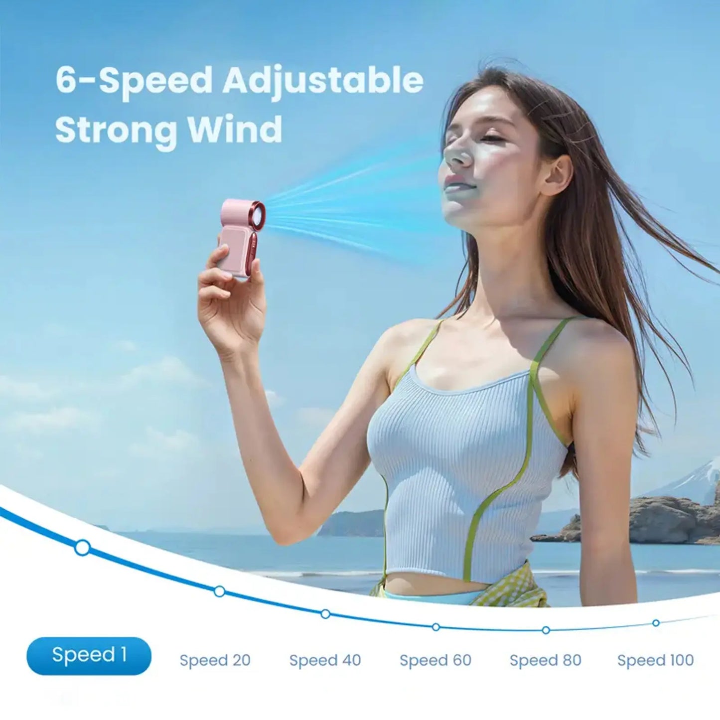 🌬️ Portable Mini Fan with LED Temperature Display – Stay Cool Anywhere
