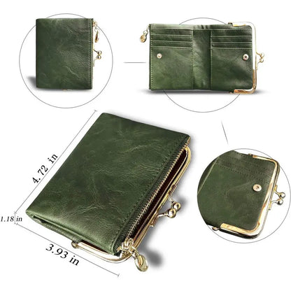 ✨ Women's Vintage Foldable Wallet – Compact & Spacious!