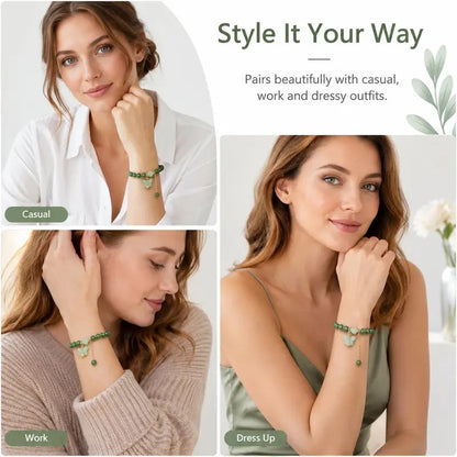🌟 Money Magnet! Lucky Green Dongling Jade Butterfly Bracelet 🌟