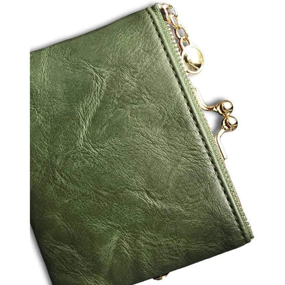 ✨ Women's Vintage Foldable Wallet – Compact & Spacious!