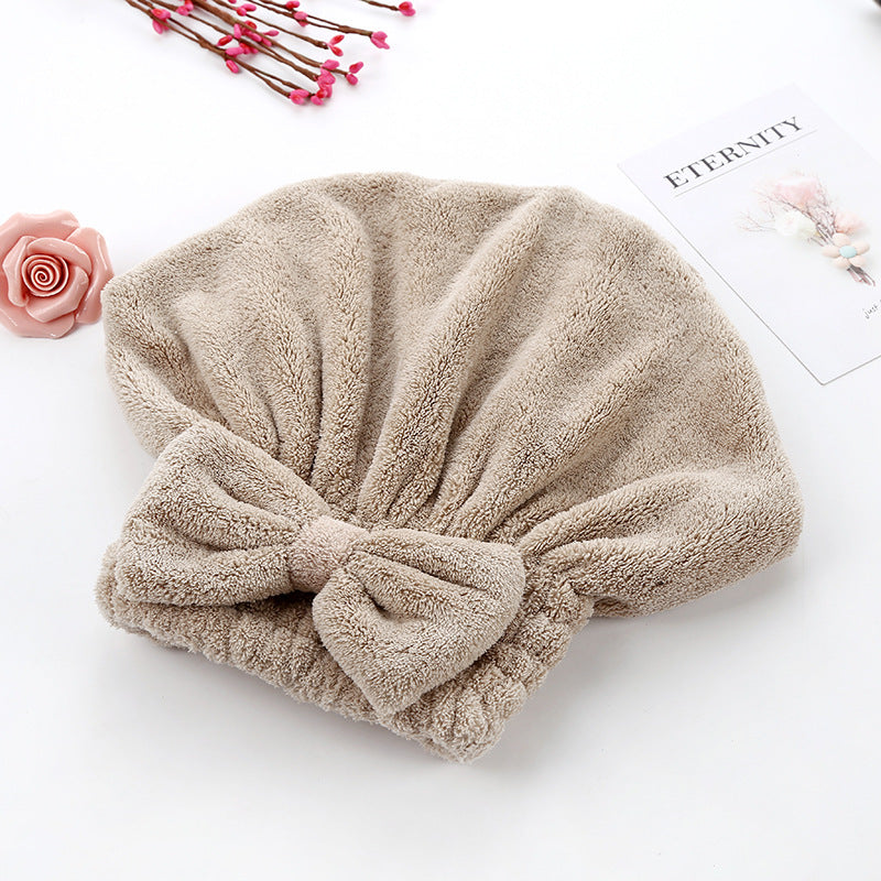Cute Bow Hair Drying Towel Cap – Soft, Absorbent & Lightweight 🎀