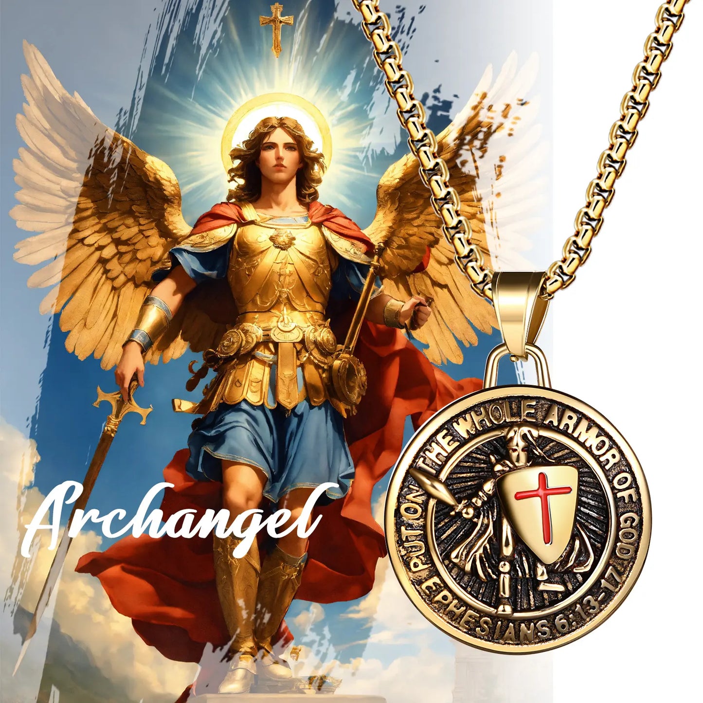 🛡️Men's Saint Michael Archangel Religious Symbol Necklace