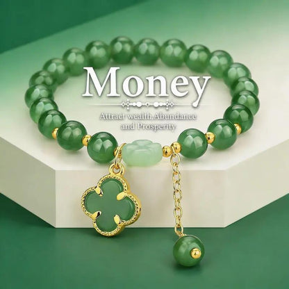 🌟 Money Magnet! Lucky Green Dongling Jade Butterfly Bracelet 🌟