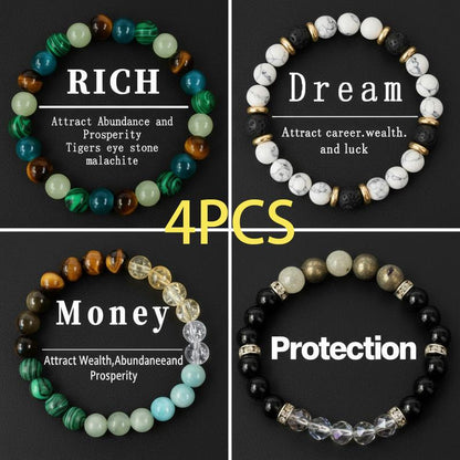 ✨Last Day 49% OFF 🔥 Wealth Energy Money Attraction Bracelet | Green Aventurine & Tiger Eye