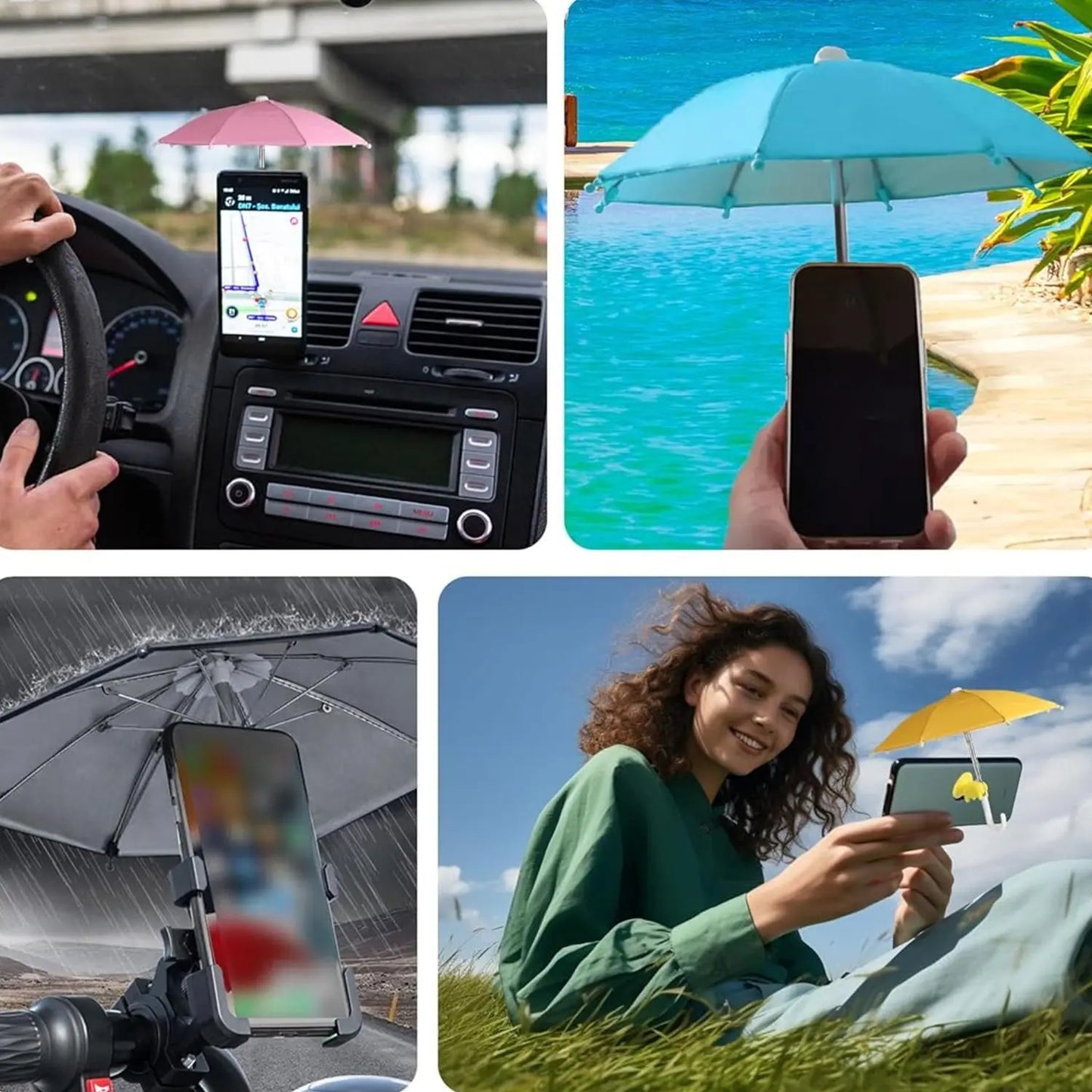 ☀️ Bring Vacation Vibes Anywhere — The Playful Outdoor Phone Umbrella Holder