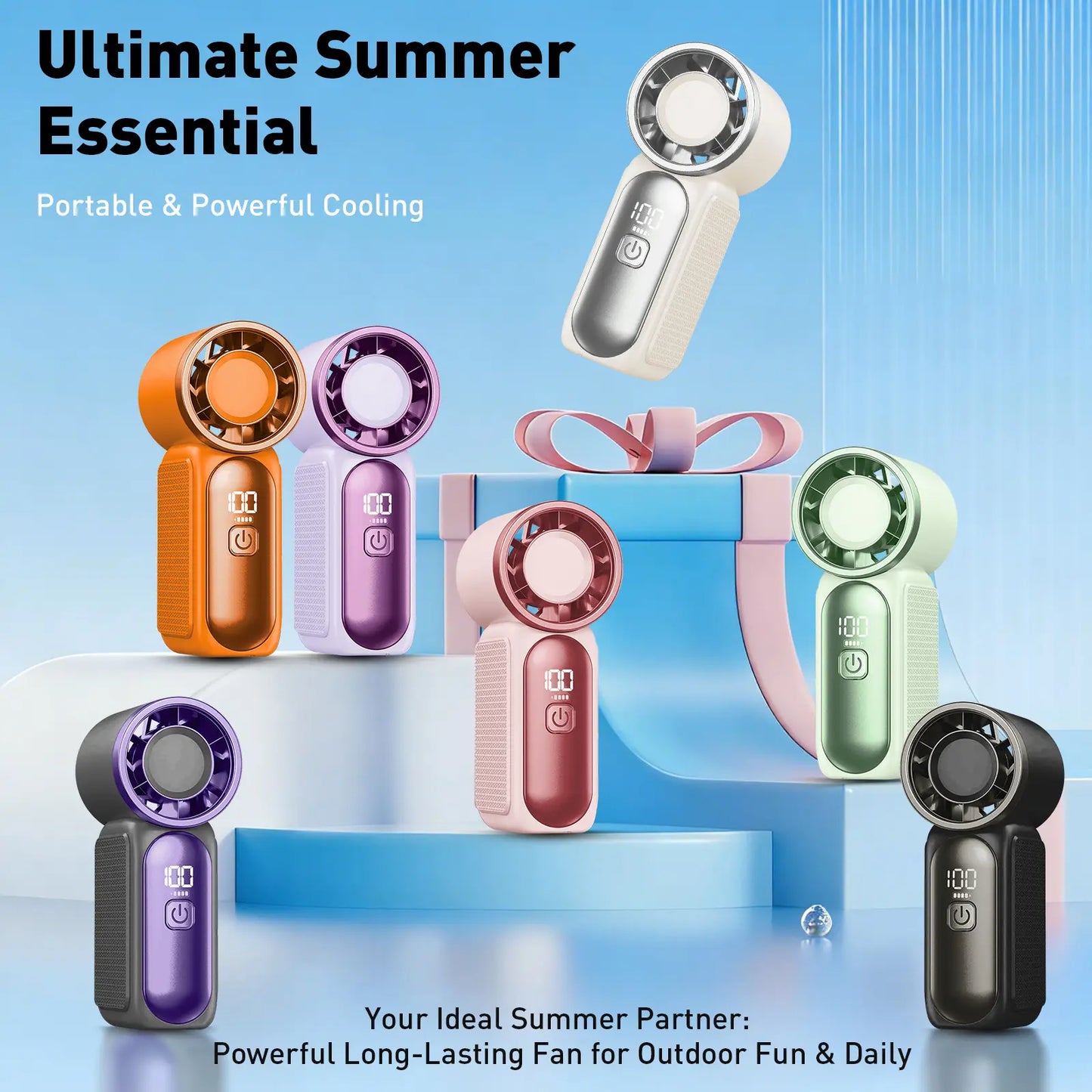 🌬️ Portable Mini Fan with LED Temperature Display – Stay Cool Anywhere