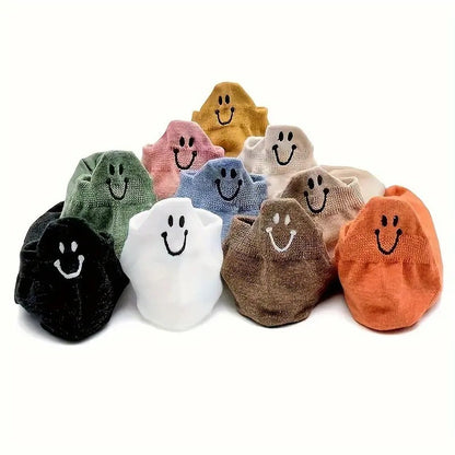 ✨ Non-Slip Smiley Tab Socks – Stay-Put Comfort & Cute Style!