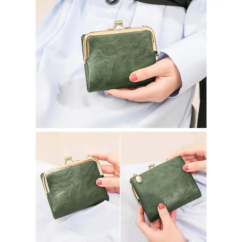 ✨ Women's Vintage Foldable Wallet – Compact & Spacious!