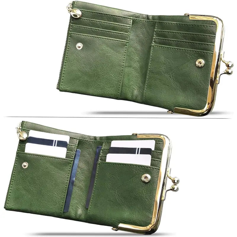 ✨ Women's Vintage Foldable Wallet – Compact & Spacious!