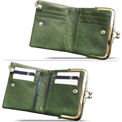 ✨ Women's Vintage Foldable Wallet – Compact & Spacious!