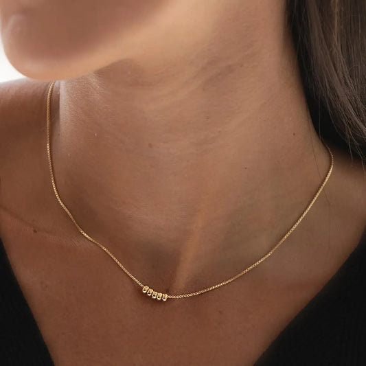 ✨ Cute Dainty Gold Bead Pendant Necklace – Perfect For Everyday Style