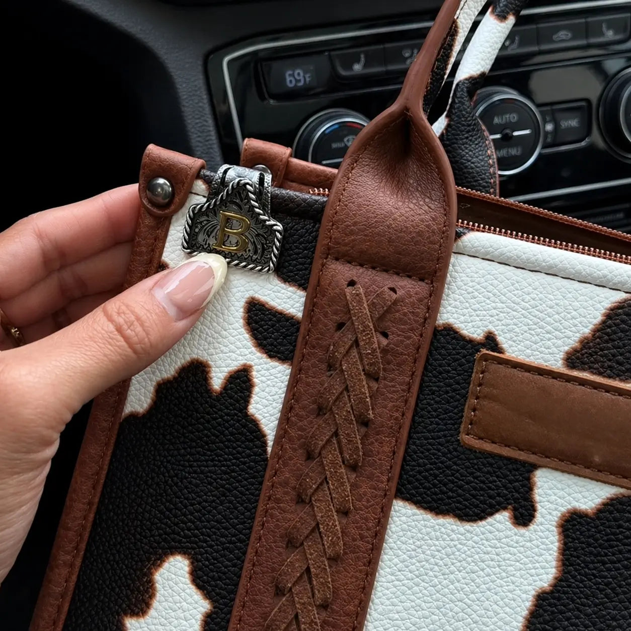 Cow Tag Belt Key Holder 🔑 | Western Style Clip + Custom Initial 🤠