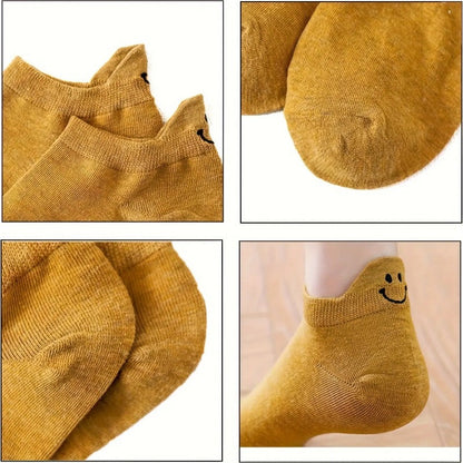 ✨ Non-Slip Smiley Tab Socks – Stay-Put Comfort & Cute Style!