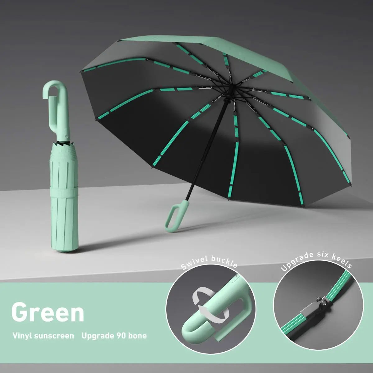 ☔ One-Hand Automatic Umbrella – Compact Protection for Rainy & Sunny Days