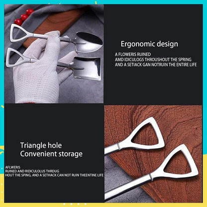 ✨ Not Your Ordinary Spoon – Unique Shovel Design Dessert Spoon Set (4PCS)