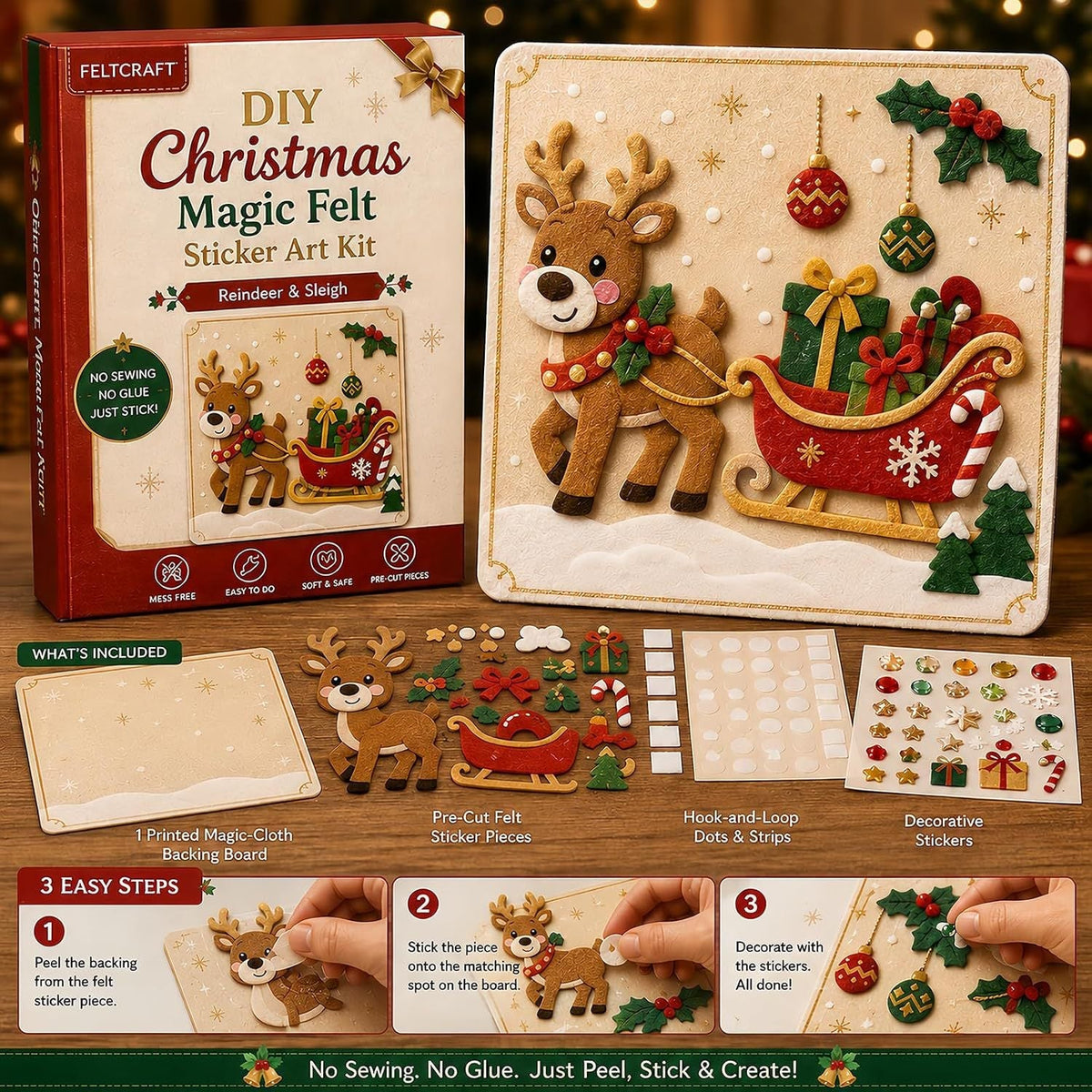 🎄DIY Christmas Magic Felt Sticker Art Kit 🎁 Buy 3 Get 1 FREE — Add Any 4 Pcs To Cart🎉