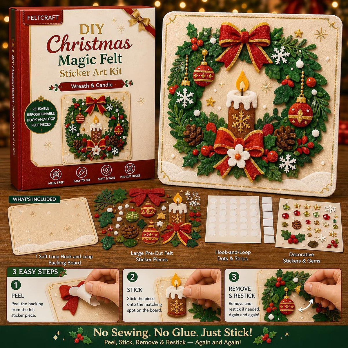 🎄DIY Christmas Magic Felt Sticker Art Kit 🎁 Buy 3 Get 1 FREE — Add Any 4 Pcs To Cart🎉