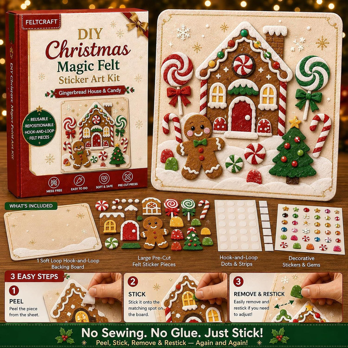 🎄DIY Christmas Magic Felt Sticker Art Kit 🎁 Buy 3 Get 1 FREE — Add Any 4 Pcs To Cart🎉