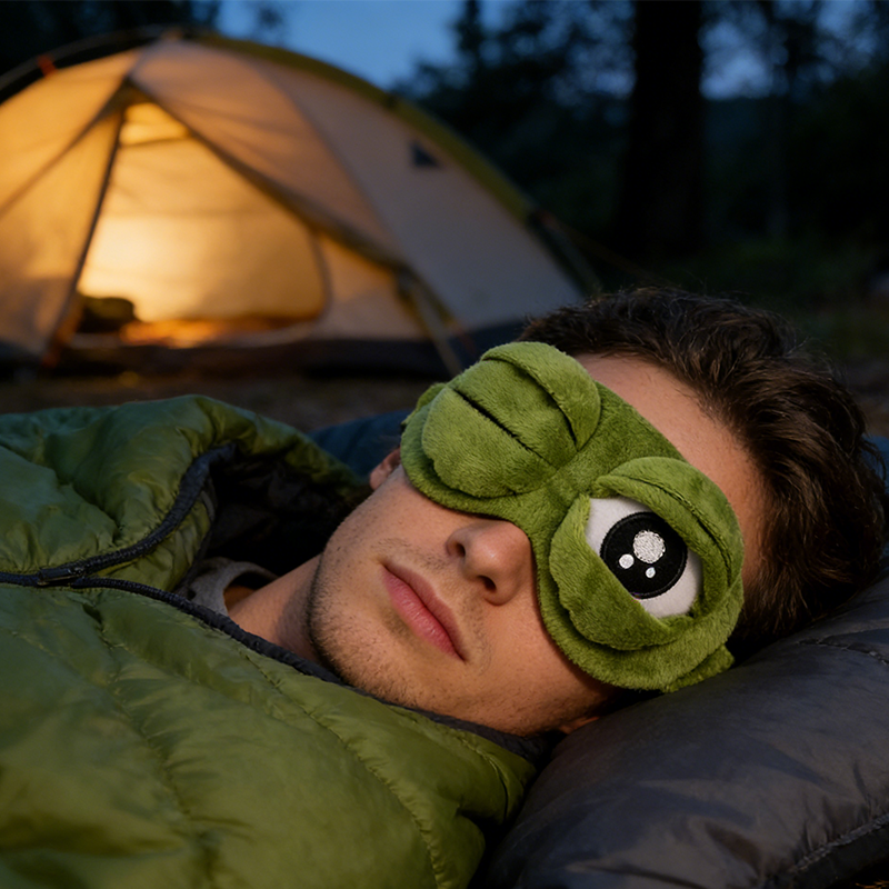 A Small Frog Mask That Brings Big Travel Comfort 🐸✨Soft Funny Frog 3D Sleep Mask